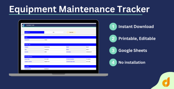 Equipment Maintenance Tracker | Google Sheets