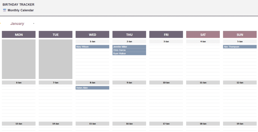 Important Date Calendar