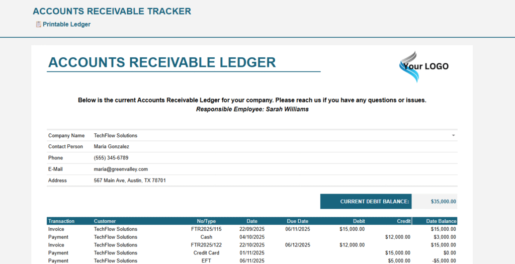 Accounts Receivable Tracker
