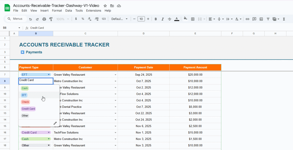 Accounts Receivable Tracker